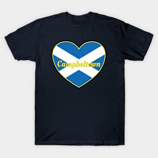 Campbeltown Scotland UK Scotland Flag Heart T-Shirt